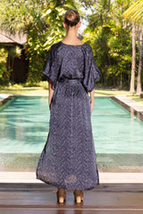 lola norman silk maxi martini navy