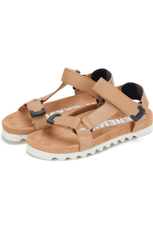 rollie sandal tooth wedge soft tan