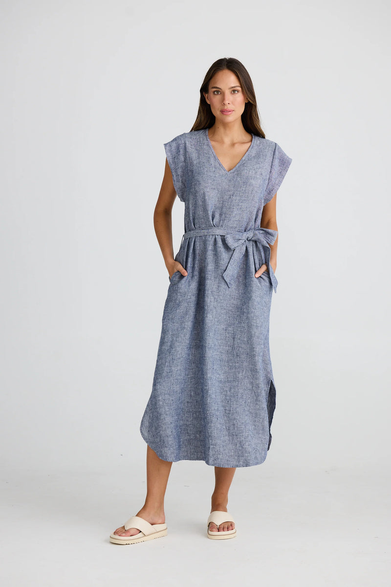 shanty sebou dress navy fleck