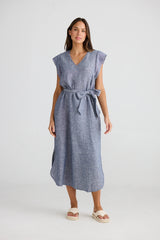 shanty sebou dress navy fleck