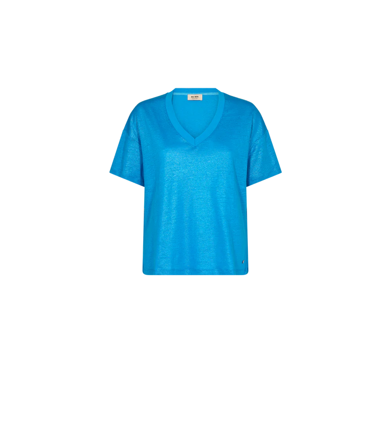 mos mosh casa v-ss foil tee blue aster