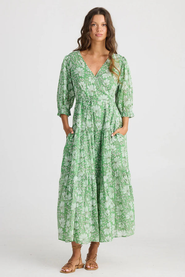 talisman tara wrap dress apple blossom TA24209-3