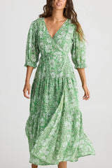 talisman tara wrap dress apple blossom TA24209-3