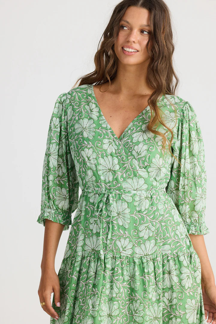 talisman tara wrap dress apple blossom TA24209-3