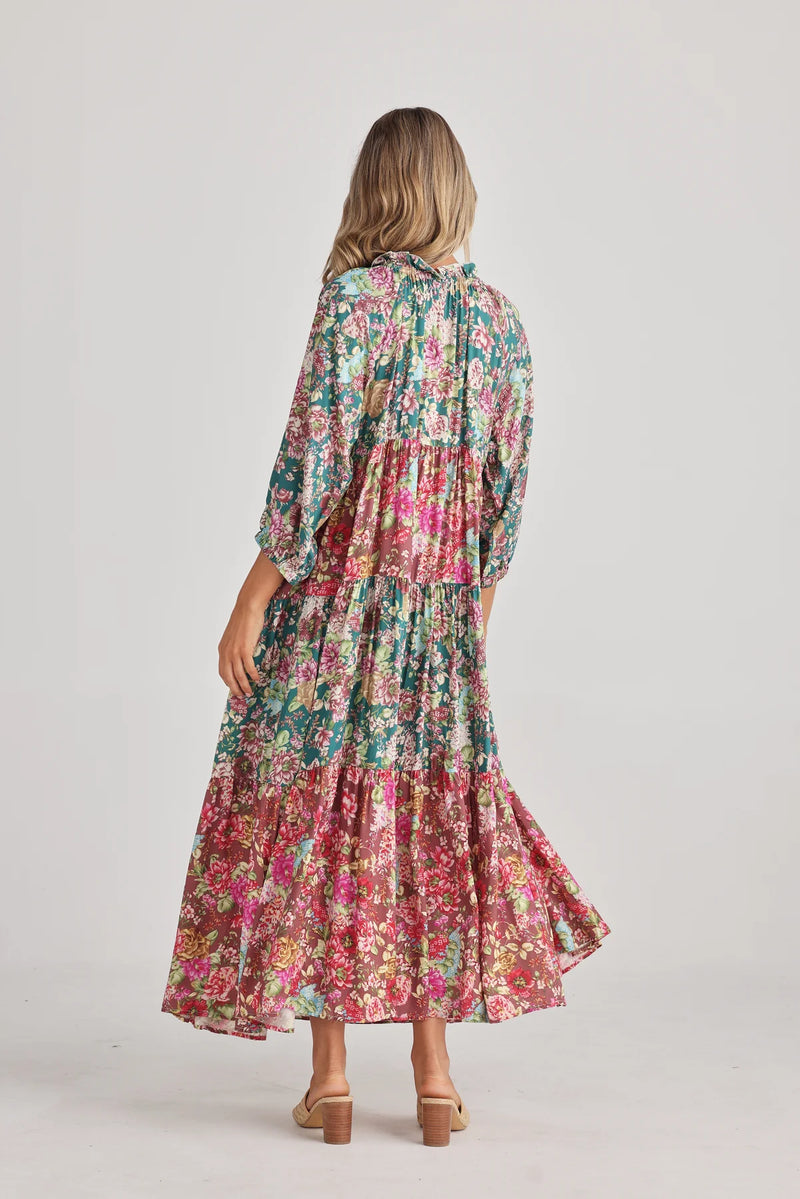 talisman damascus mid sleeve dress rose garden