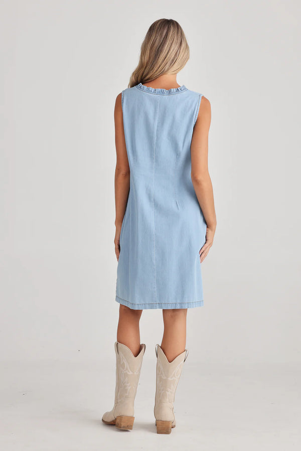 talisman vera denim dress light denim TA24248-1