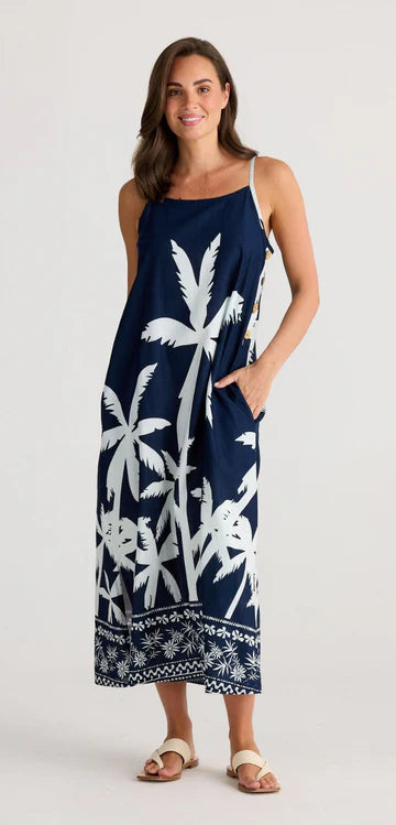 holiday cliffside maxi dress blue haven HC24041-3