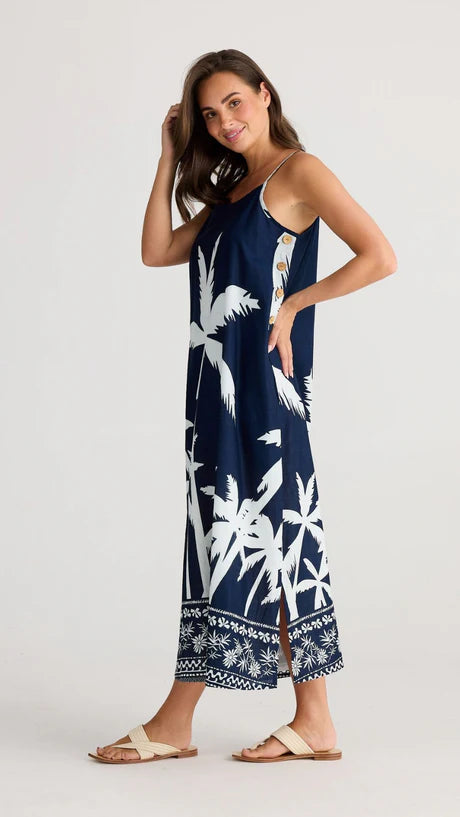 holiday cliffside maxi dress blue haven HC24041-3