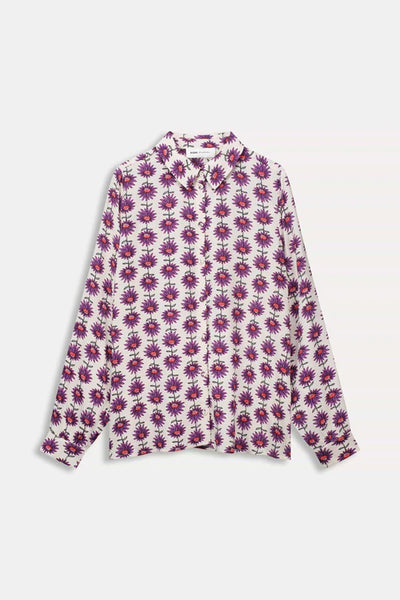 pom blouse mila flower ecru