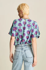 pom georgie flower top aqua