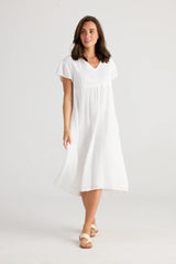 holiday alfresco dress white gauze HC24054-1