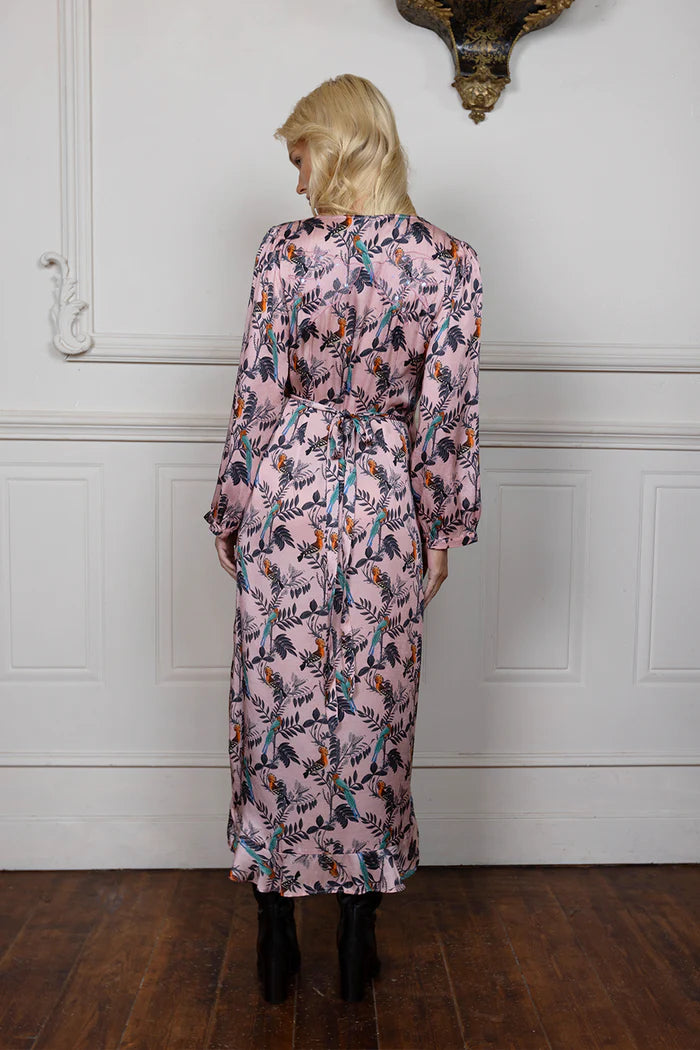 joey the label birds of paradise wrap dress blush