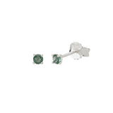 murkani 3mm studs green quartz silver MKMPSE127